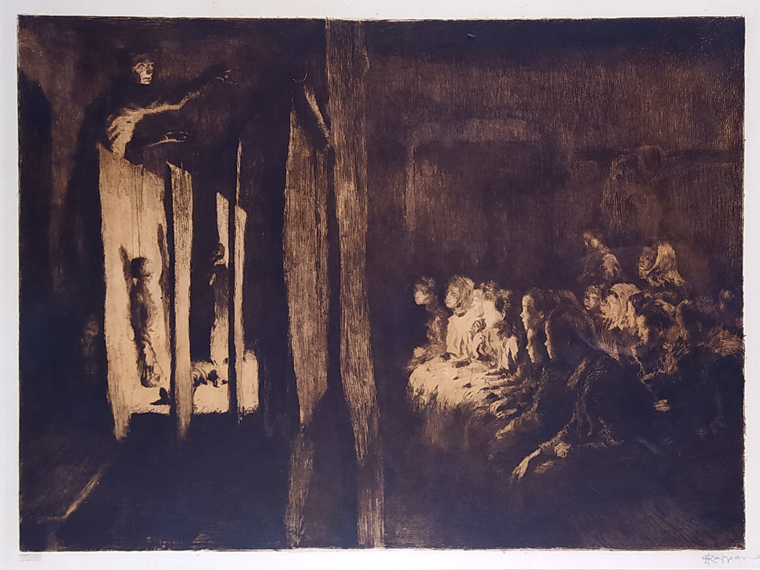 Kašpar Adolf – Loutkové divadlo, původní lept, signováno, nedatováno