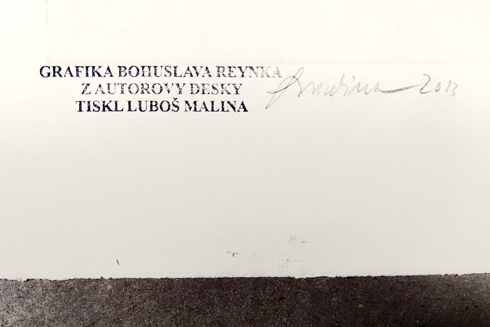 Reynek Bohuslav – pozdější otisk z autorovy desky, suchá jehla, 2013
