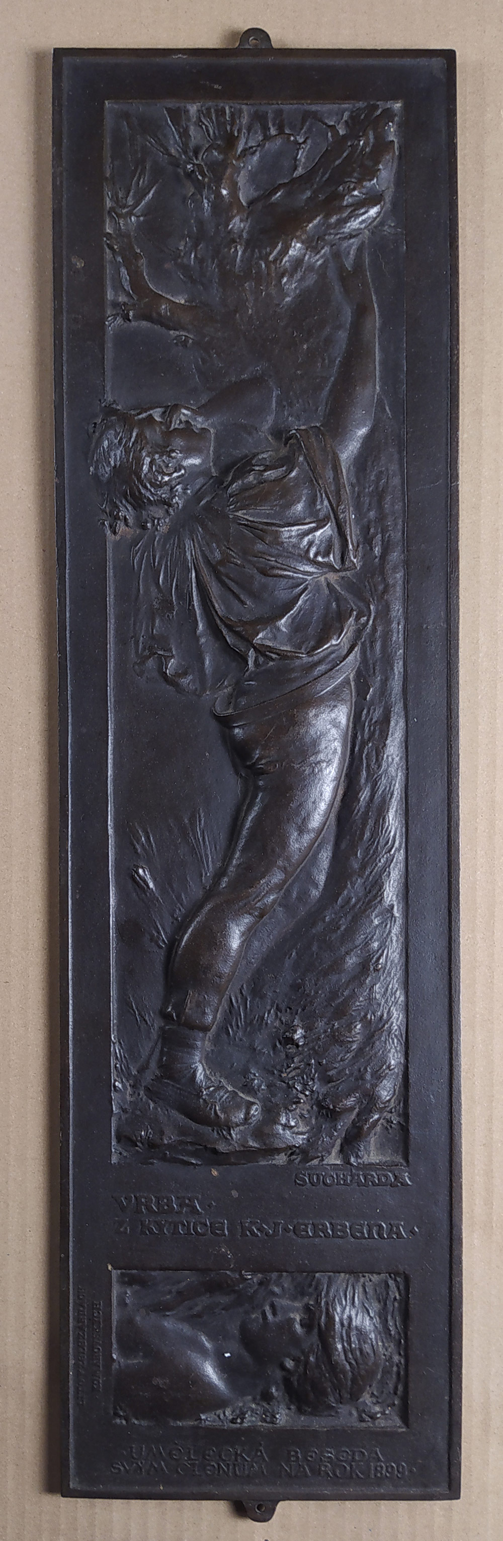 Sucharda Stanislav – Vrba, z Kytice K. J. Erbena, reliéf, bronzová plaketa, 1899