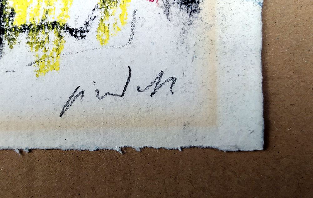 Jiroudek František – V divadle, kresba suchým pastelem, 1971