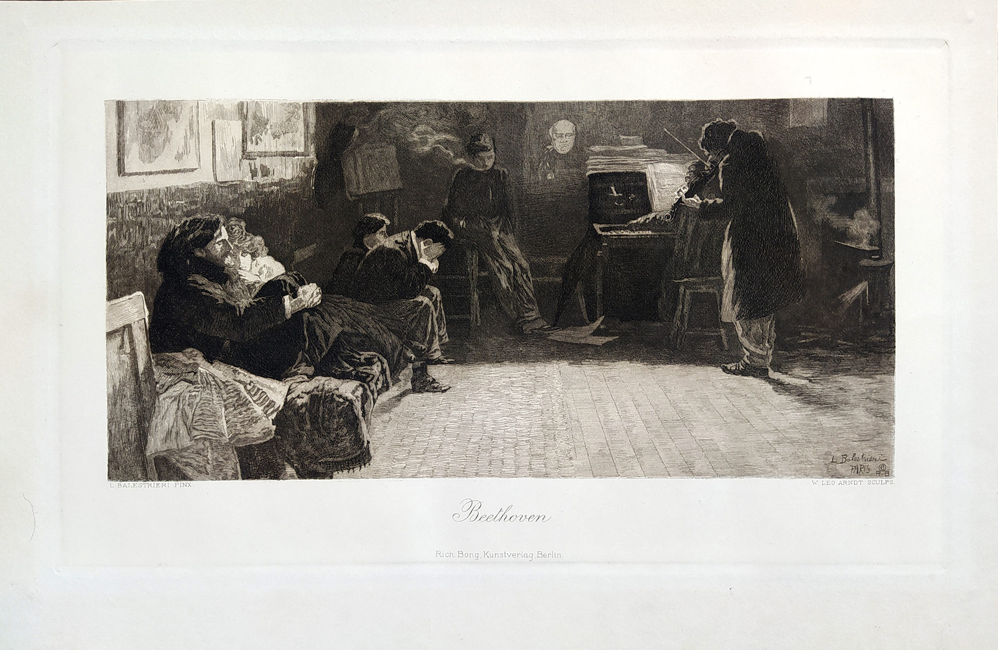 Beethoven – Balestrieri Lionello, Leo Arndt, původní lept, ca 1900