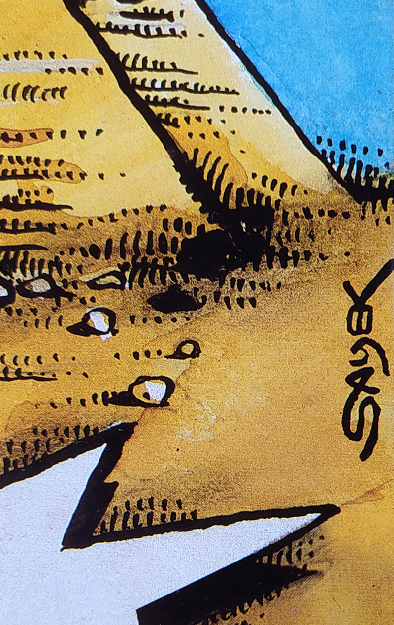 Saudek Kája – SFINGA Smooth, raritní reklama na cigarety, původní serigrafie tištěná na plech, 90. léta