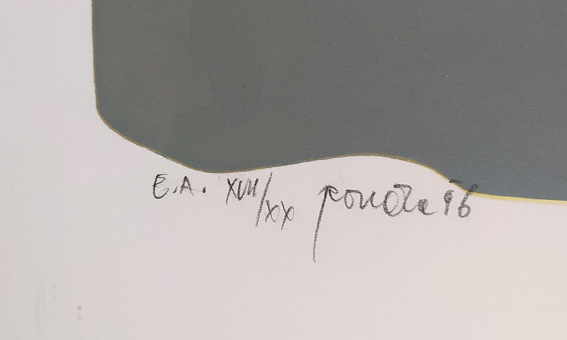 Roučka Pavel – Bez názvu, barevná litografie, autorský tisk XVII/XX, 1996