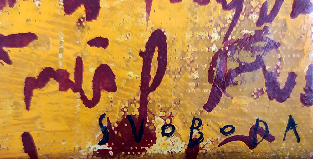 Svoboda Jan – Podrobný popis slunce, olejomalba na plátně, autorsky rámováno, nedatováno