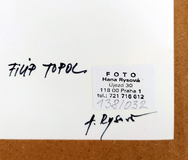 Rysová Hana – Filip Topol, autorská fotografie, nedatováno