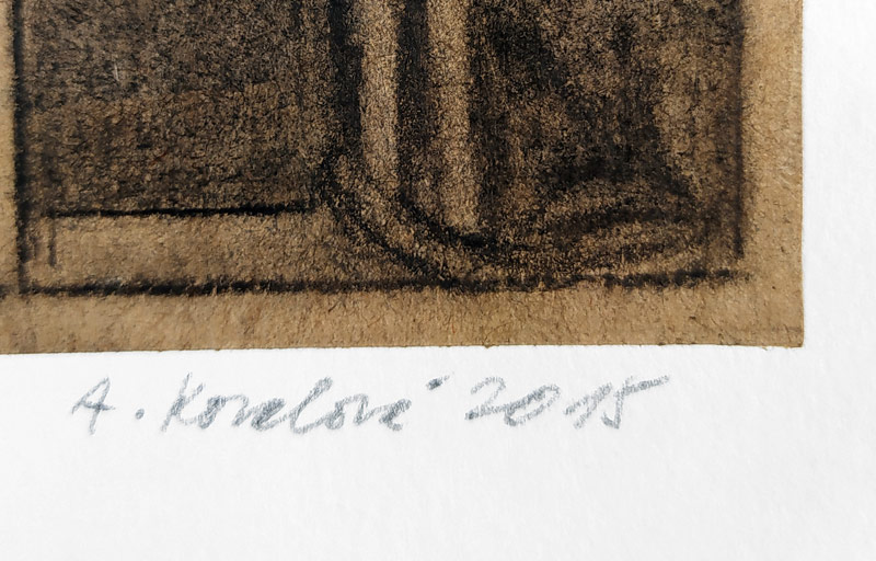 Kovalová Anežka – Listopad, signovaná kresba uhlem, 2015