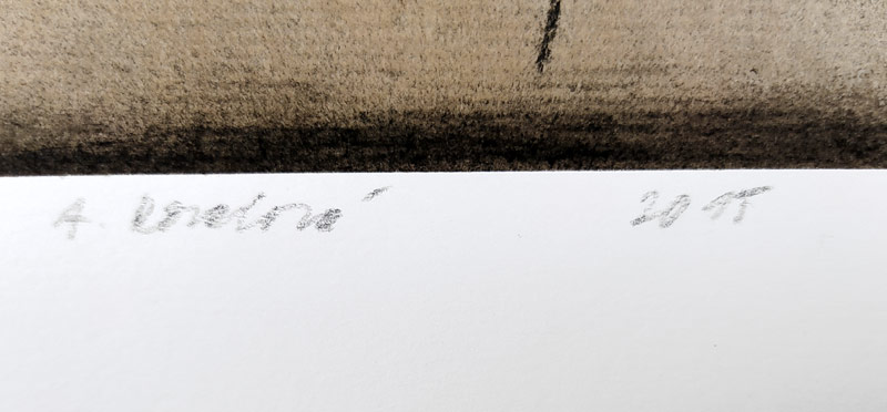 Kovalová Anežka – Duben, signovaná kresba uhlem, 2015