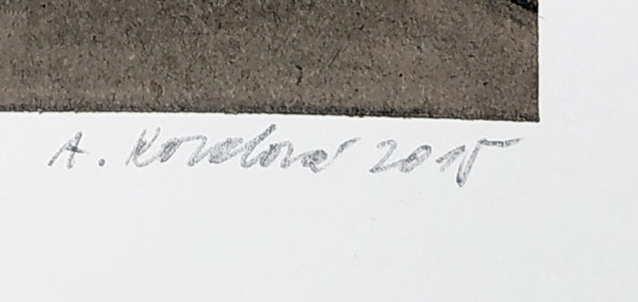 Kovalová Anežka – Červen, signovaná kresba uhlem, 2015