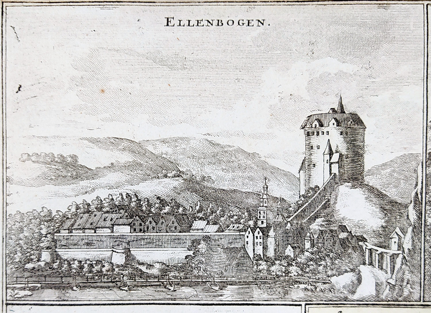 Loketsko, Chebsko, okolí Karlových Varů – Peter Schenck, staře kolorovaný původní mědiryt, 1715