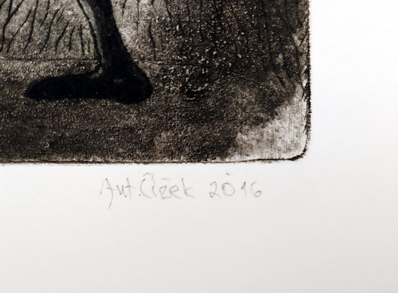 Čížek Antonín – Geštinanna a Dumizi, mezzotinta a suchá jehla, č. 2/40, 2016