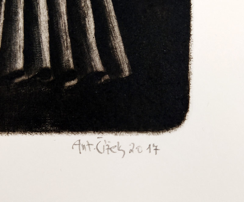 Čížek Antonín – Dvě bohyně, mezzotinta a suchá jehla, č. 2/40, 2017