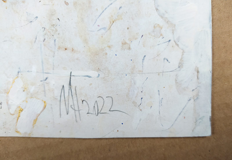 Husák Milivoj – Taoistická krajina, malba, kombinovaná technika, 2022