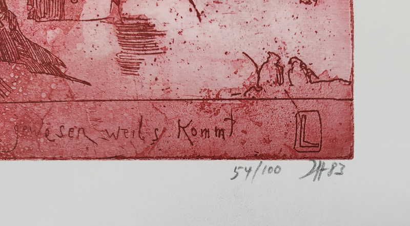 Janssen Horst – Oder aber Vergessenes, barevný lept, č. 54/100, 1983