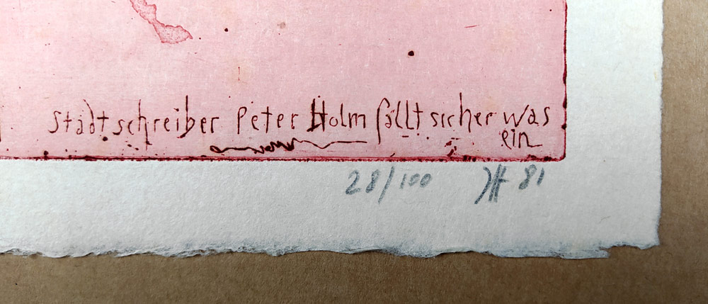 Janssen Horst – Svanshall, barevný lept, č. 28/100, 1981