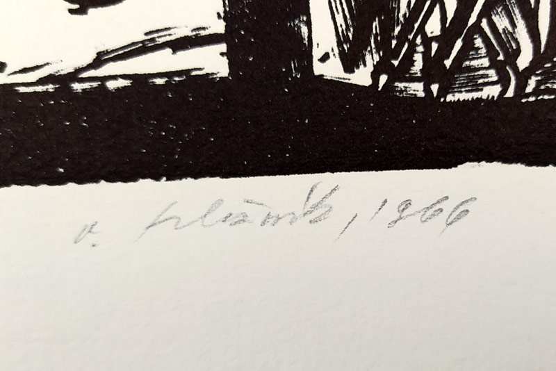Hložník Vincent – Bez názvu, dřevoryt, č. 100/86, 1966
