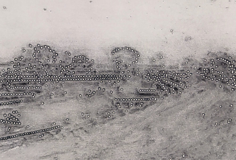 Kučerová Alena – Krajina, autorský tisk z perforovaného plechu, 1987