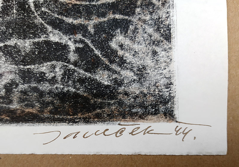 Janeček Ota – Figura, kolorovaný monotyp, 1944