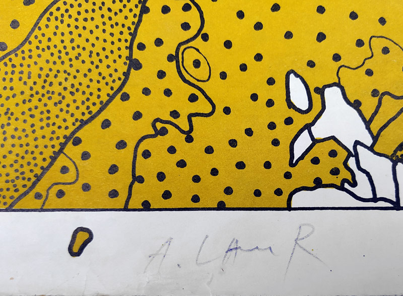 Lamr Aleš – Bez názvu, barevná litografie, 70. léta 20. stol.