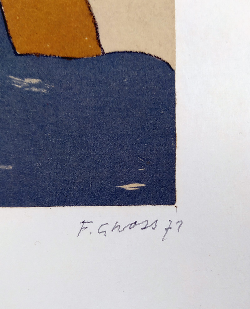 Gross František – Bez názvu, původní barevná litografie, č. 8/9, 1971