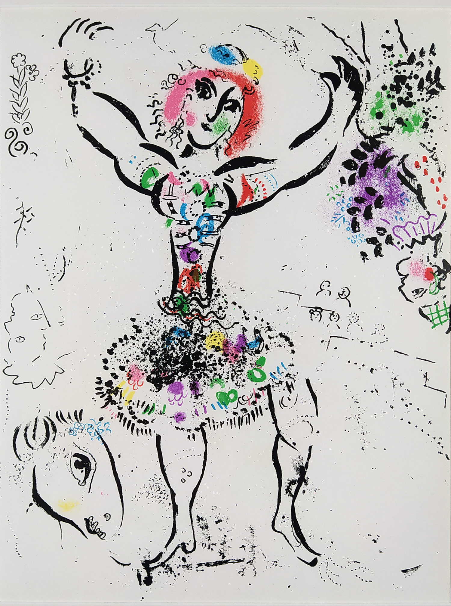 Chagall Marc – Jongleurin, Žonglérka, původní barevná litografie, 1960