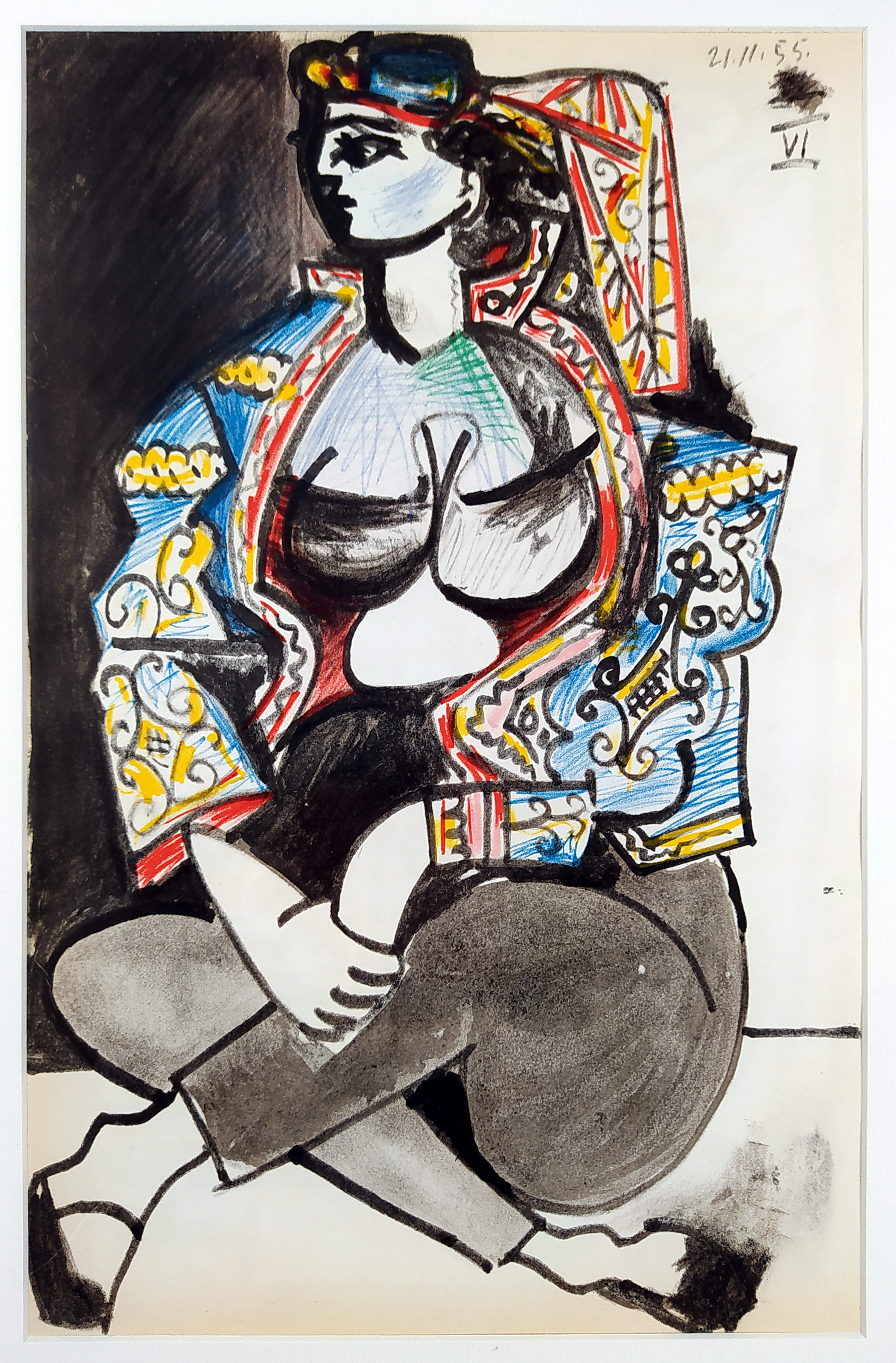 Picasso Pablo – Alžírská žena, 21. 11. 1955, původní barevná litografie, 1955