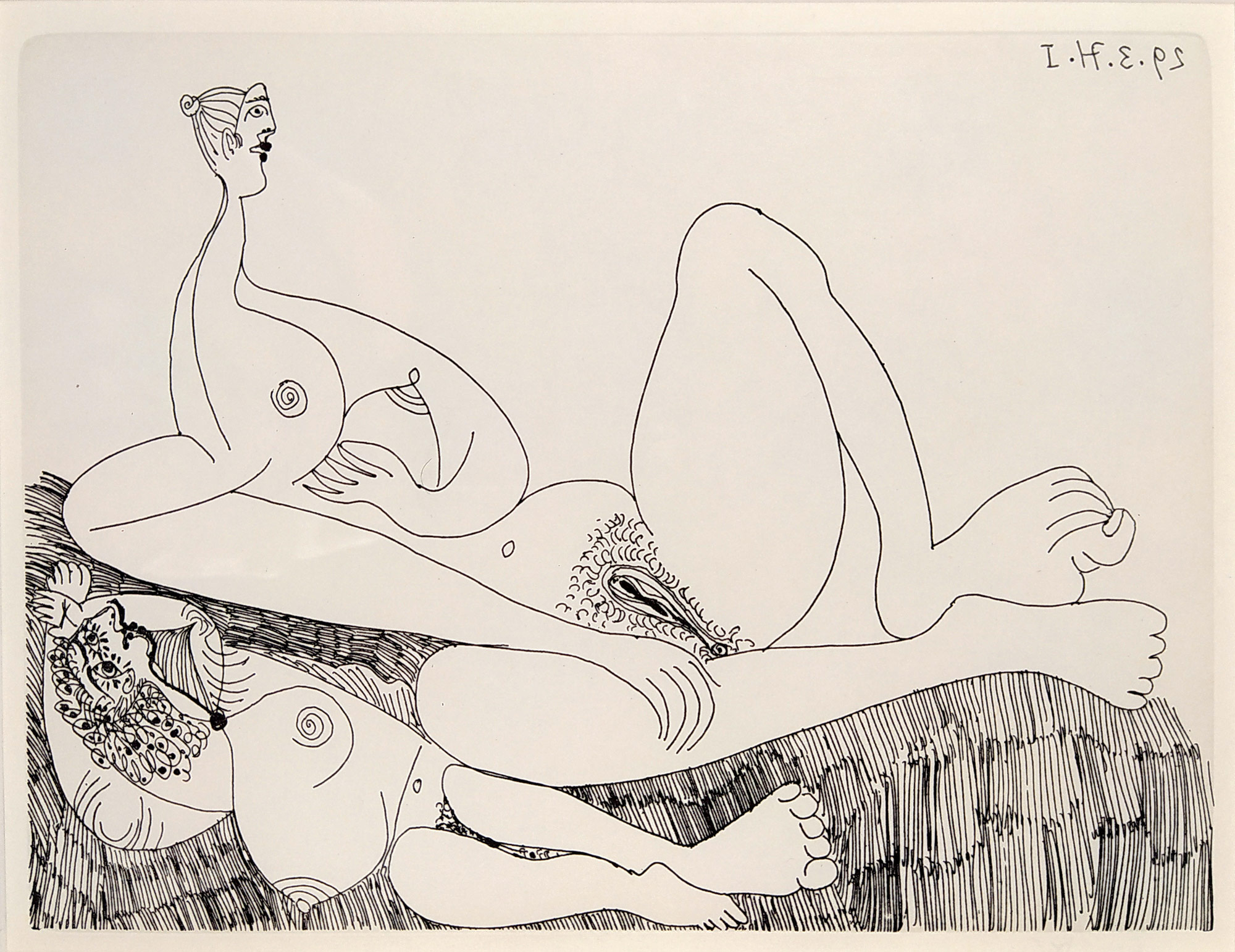 Picasso Pablo – Erotická kompozice, 29. 3. 1971, původní lept, 1971
