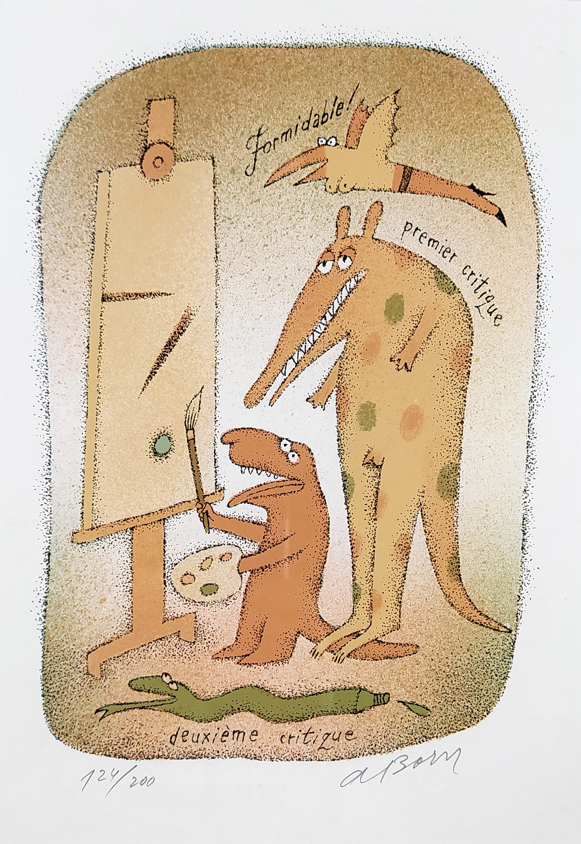 Born Adolf – V ateliéru, signovaná barevná litografie, č. 124/200, nedatováno