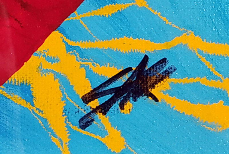 Kaufman Steve – Srdce, malba olejem a akrylem na plátně, nedatováno