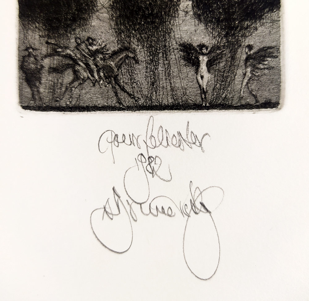 Brunovský Albín – Pour Feliciter 1982, Novoročenka, původní lept, 1981