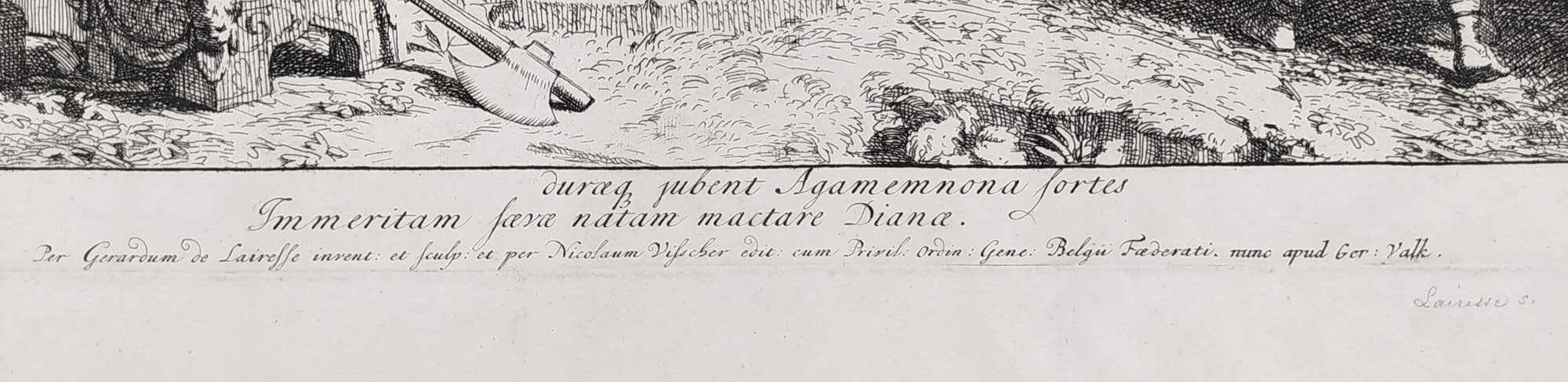 Lairesse Gerard de – Obětování Polyxeny, Trojská válka, původní lept, 1667