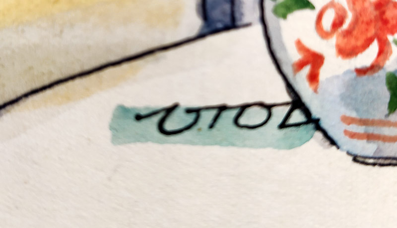 Vrobel František – Ilustrace pro dětskou knihu, akvarelem kolorovaná kresba tuší, nedatováno