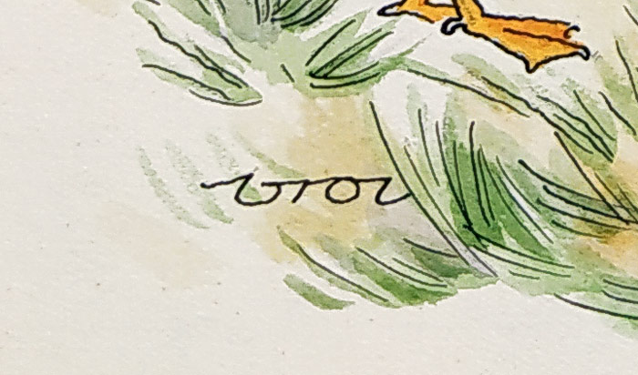 Vrobel František – Ilustrace pro dětskou knihu, akvarelem kolorovaná kresba tuší, nedatováno