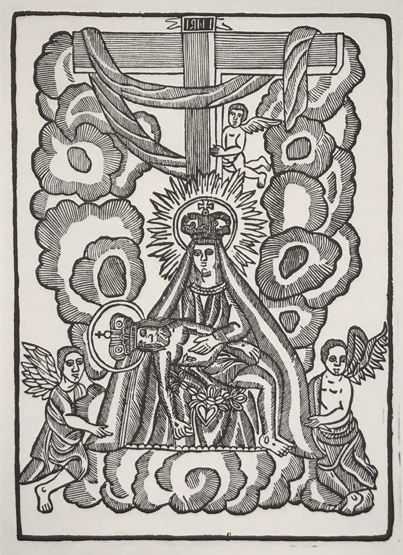 Lidový dřevoryt – z původního štočku, ca 1930, grafický list