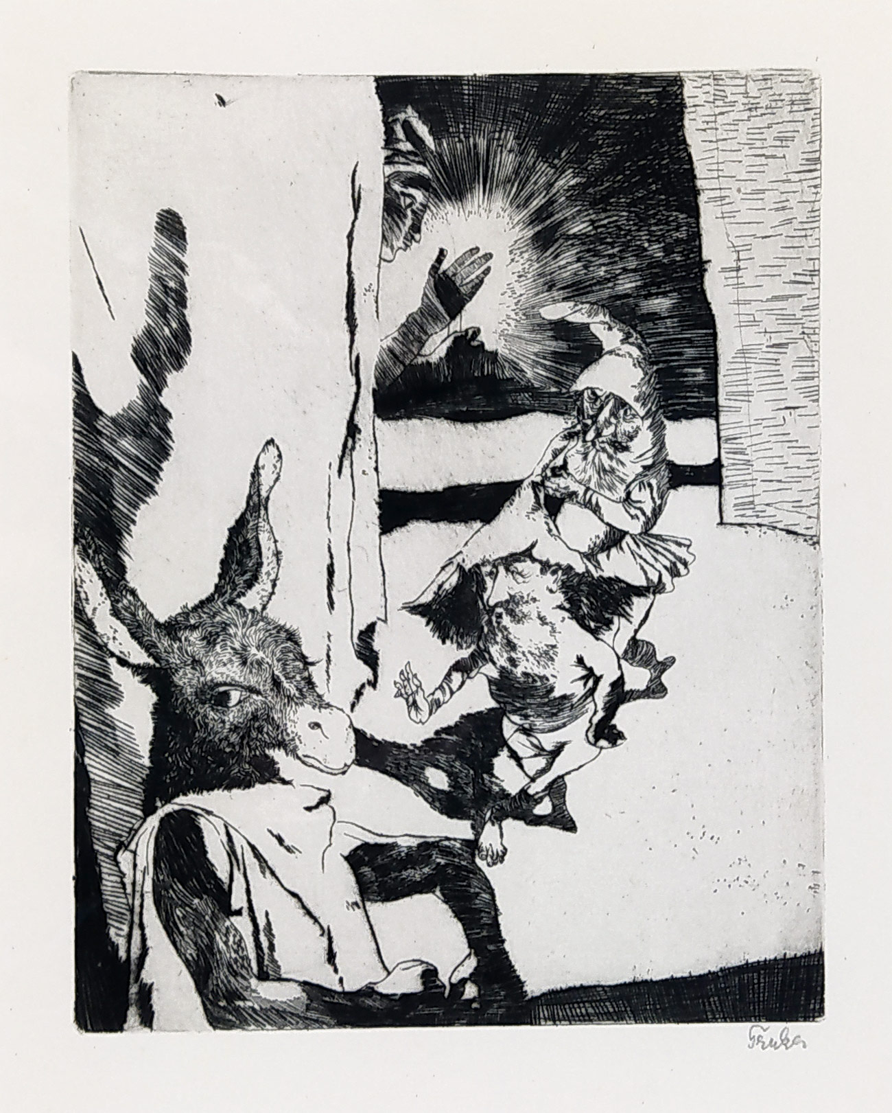 Trnka Jiří – Oslík a skřítkové, původní suchá jehla, 1944