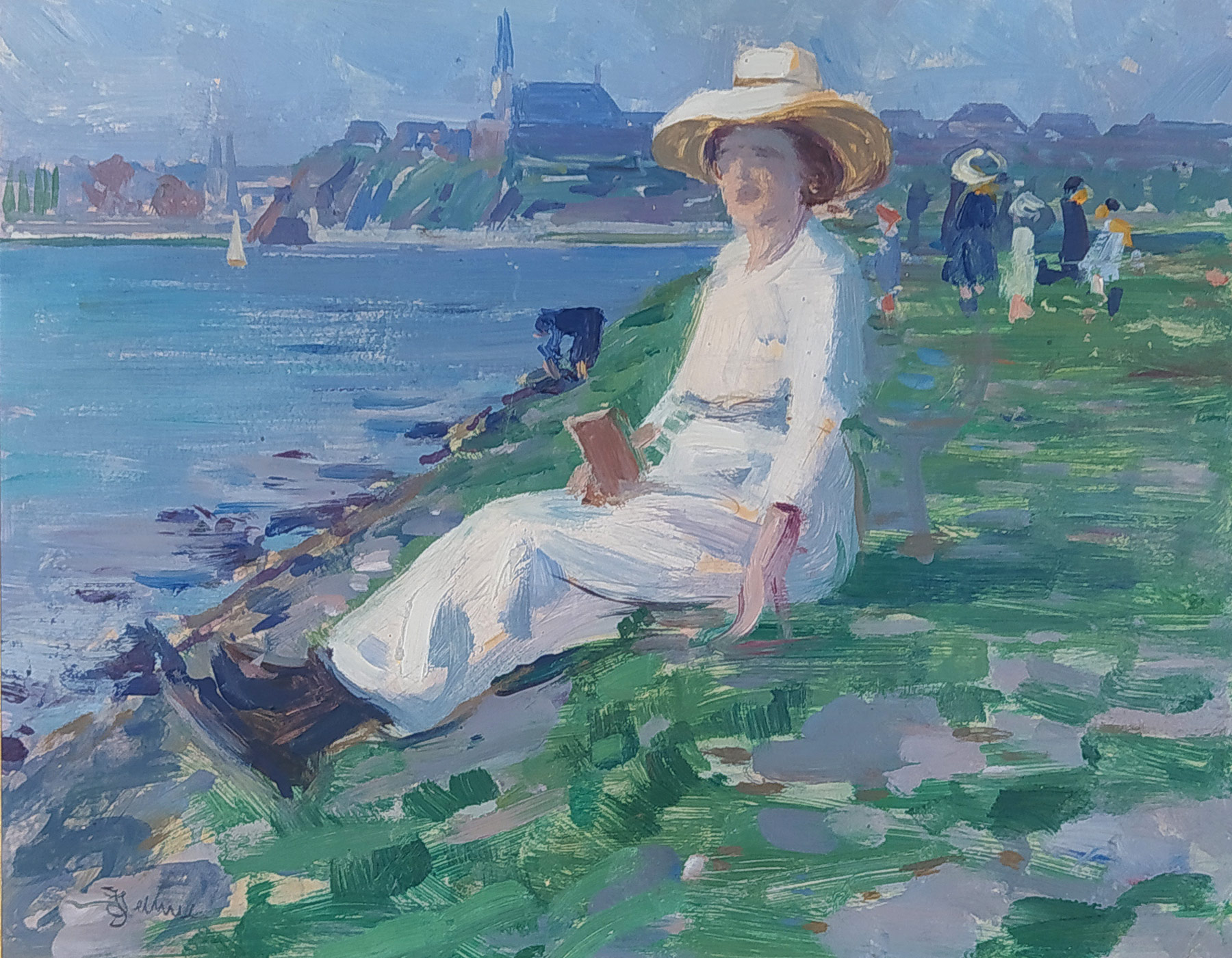 Jelínek Josef – Pod Vyšehradem, olej na kartonu, 1912