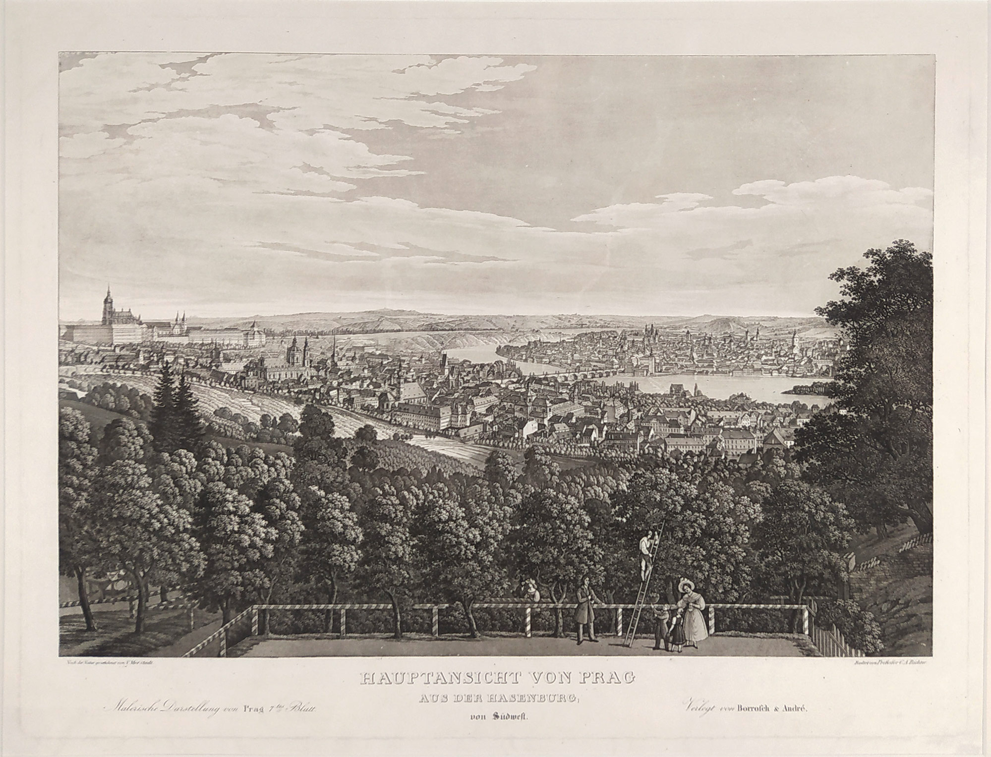 Praha – Praha s Nebozízku, Vincenc Morstadt, C. A. Richter, původní lept, 1830