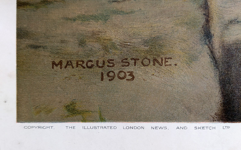 Stone Marcus – His Ship in Sight, velkoformátová barevná chromolitografie, 1903