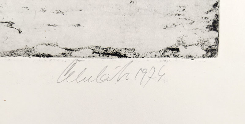 Čepelák Ladislav – Krajina, signovaná původní akvatinta, č. 120/200, 1974