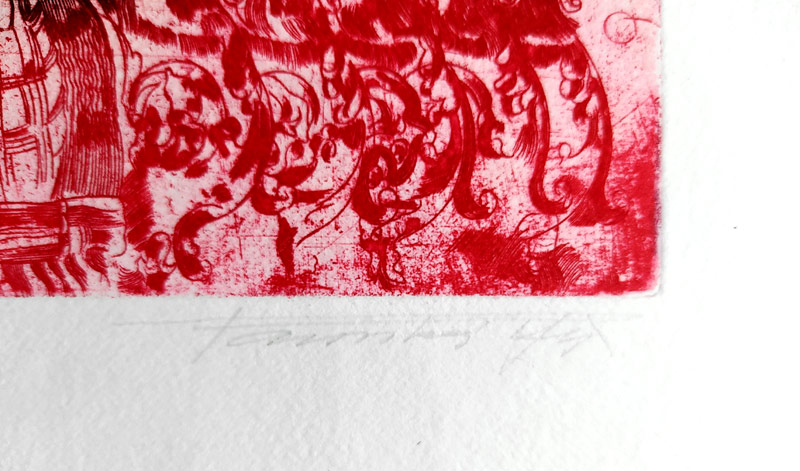 Pacovská Květa – Bez názvu, signovaný původní barevný lept, č. 17/100, 1974