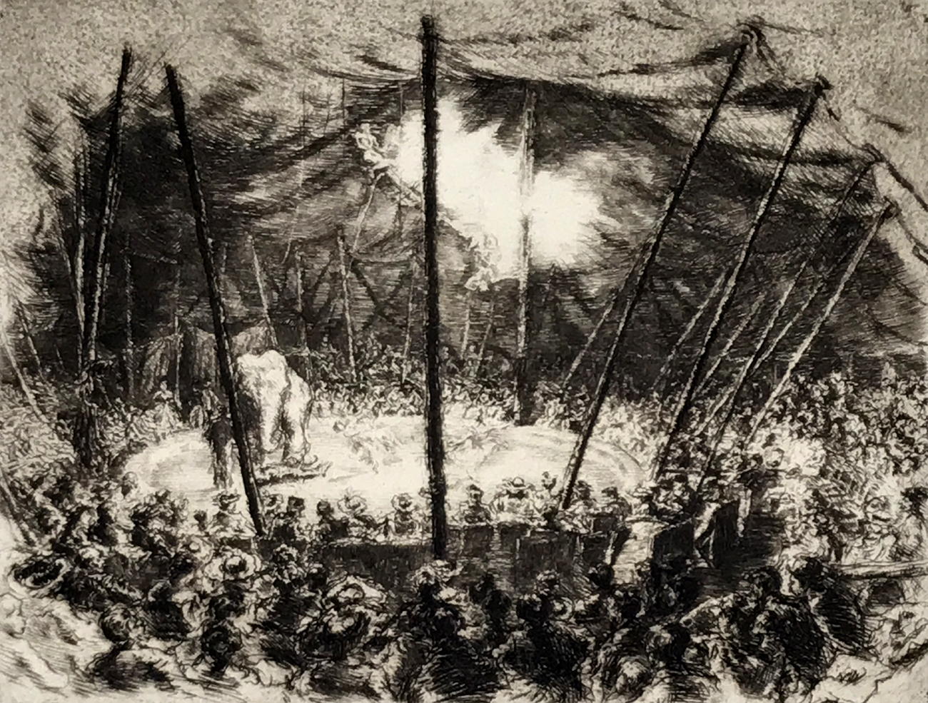 Silovský Vladimír – Cirkus, moderní grafika, původní lept, ca 1930