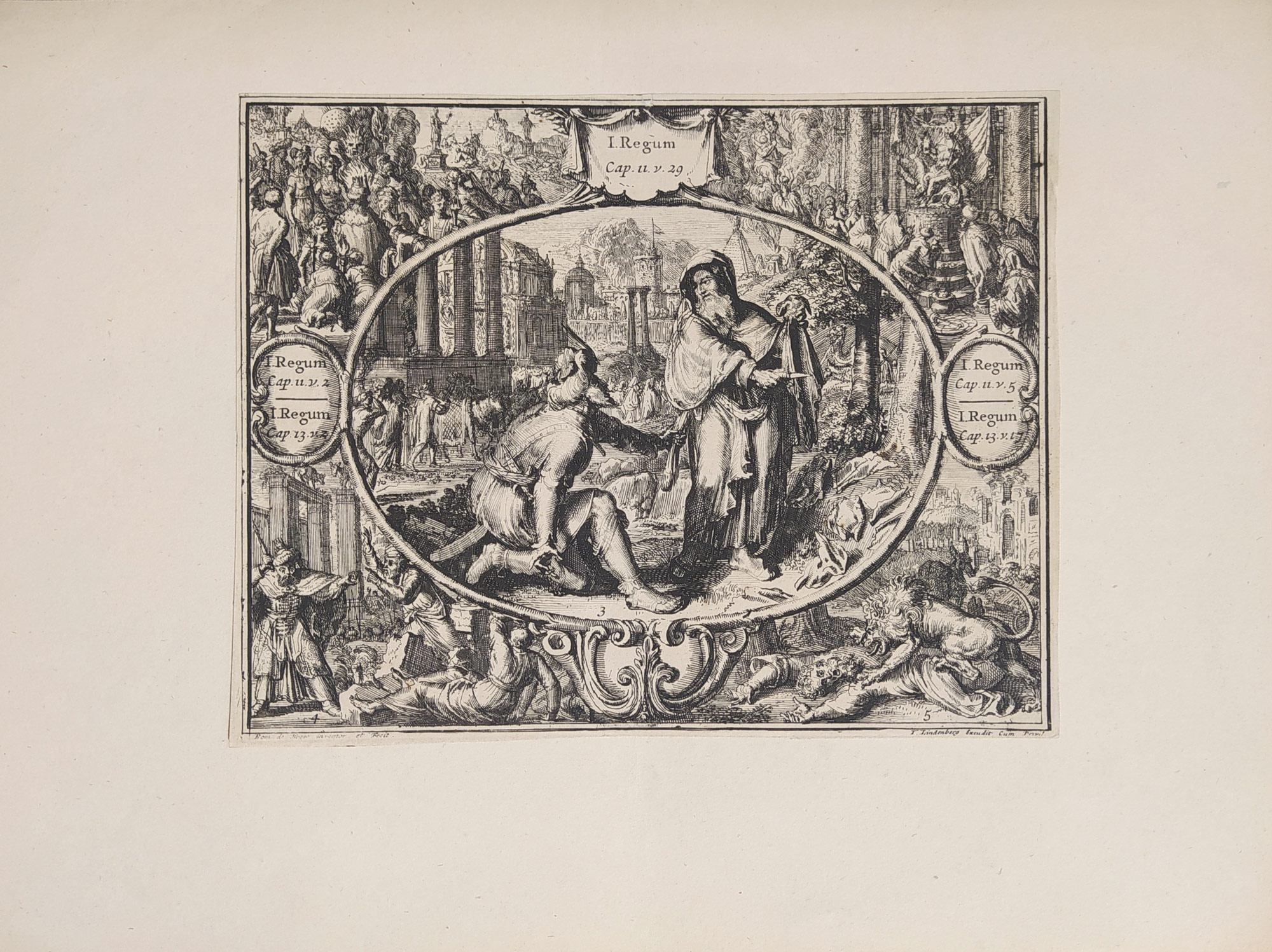 Hooghe, Jacques de – ilustrace k hebrejské Bibli, původní mědiryt, 1704