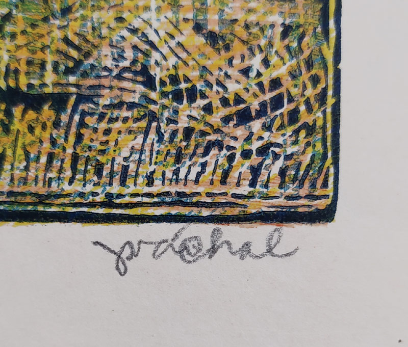 Váchal Josef – Ex libris Jan Fučík, barevný dřevoryt, 1957