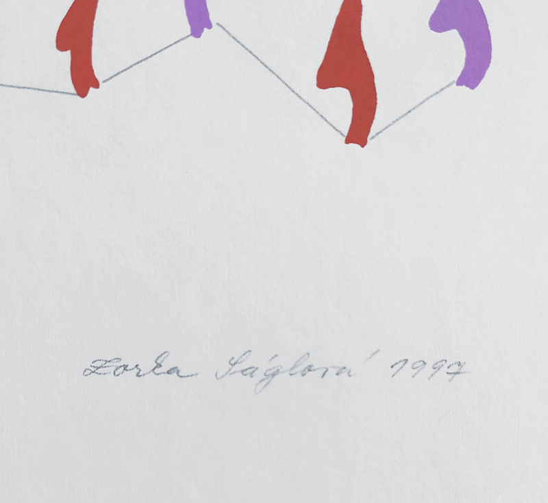 Ságlová Zorka – Bez názvu, původní barevná litografie, číslováno 32/90, 1997