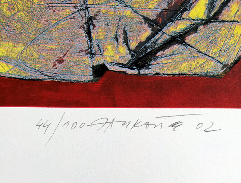 Jankovič Jozef – Bez názvu, původní barevná litografie, číslováno 44/100, 2002