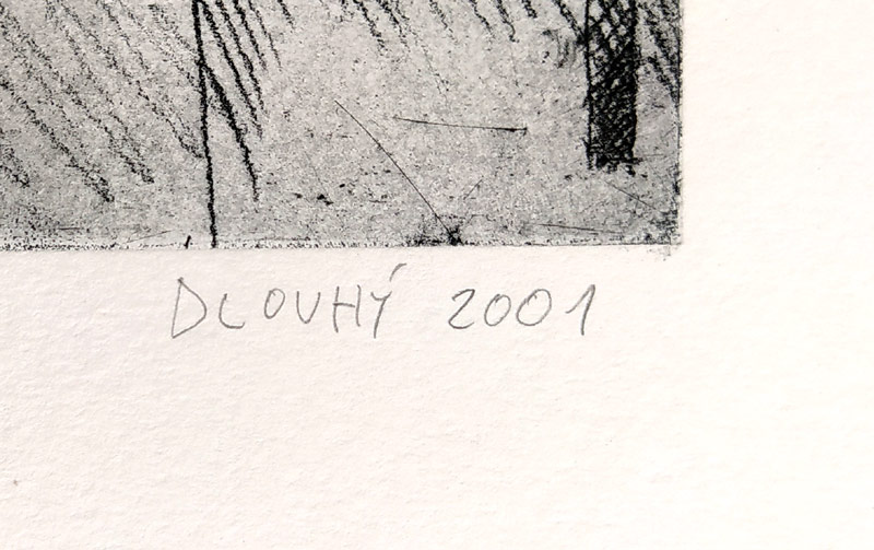 Dlouhý Bedřich – Doma, zrnkový lept, číslováno 36/100, 2001