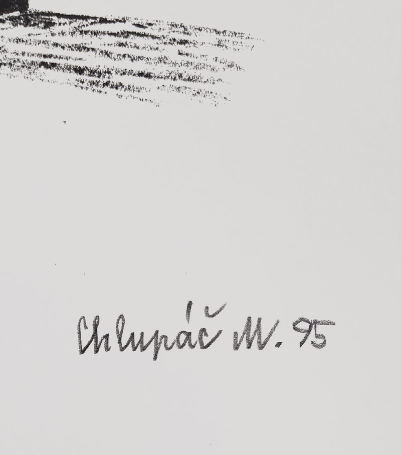 Chlupáč Miloslav – Hlava, původní litografie, číslováno 18/45, 1994