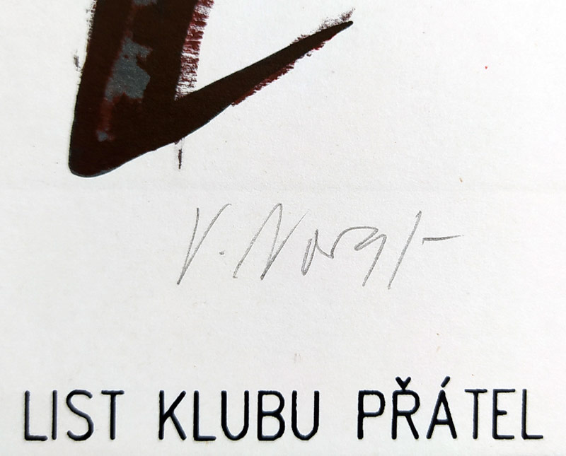 Novák Vladimír – Bez názvu, původní barevná litografie, číslováno 21/70, 1989