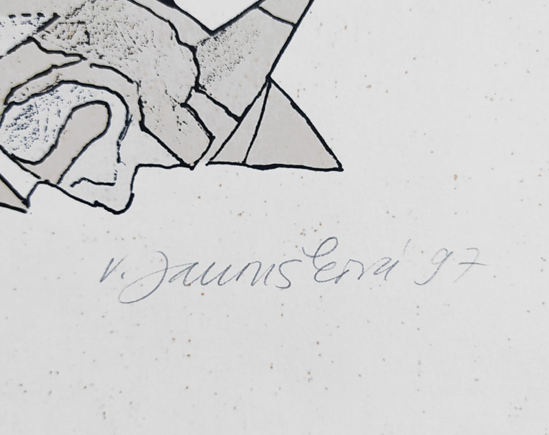 Janoušková Věra – Hlava, barevná litografie, č. 59/100, 1997