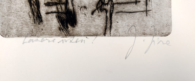 Jíra Josef – Lazare vstaň!, barevná suchá jehla s podtiskem, 1994