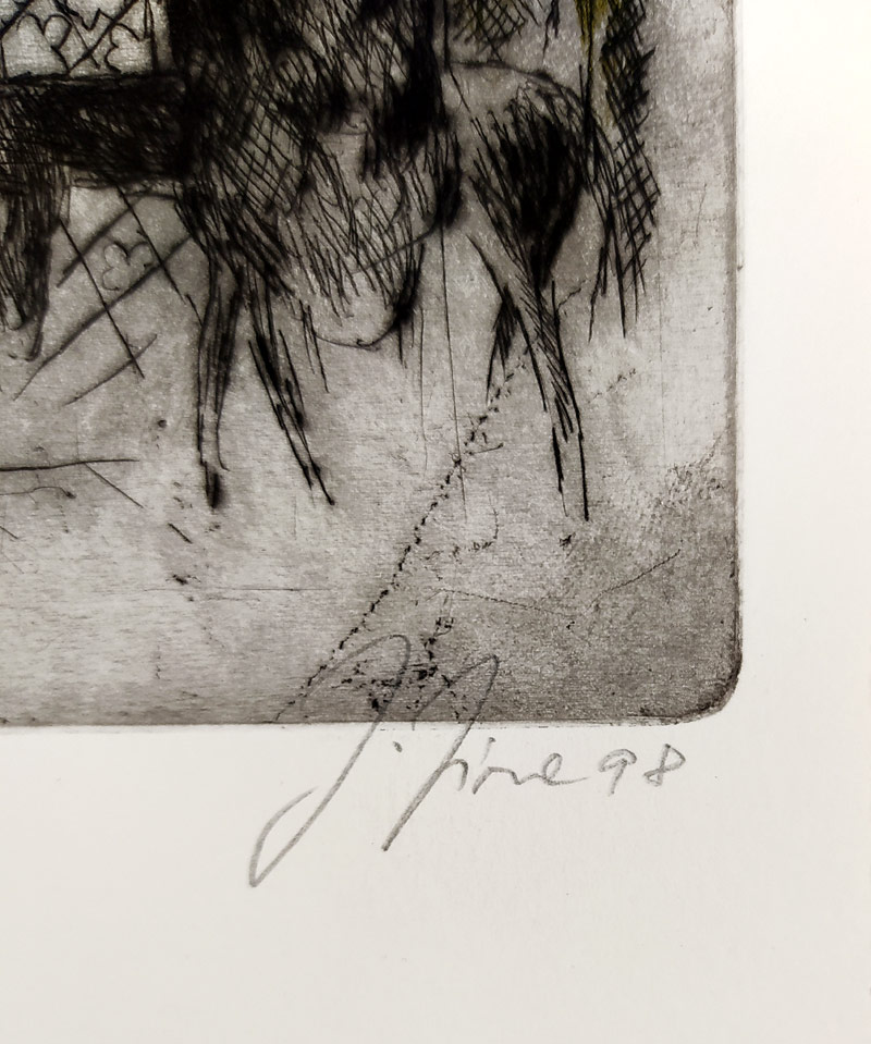 Jíra Josef – Útěk do Egypta, barevná suchá jehla s podtiskem, 1998